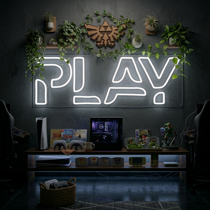 "Play" Neonschrift