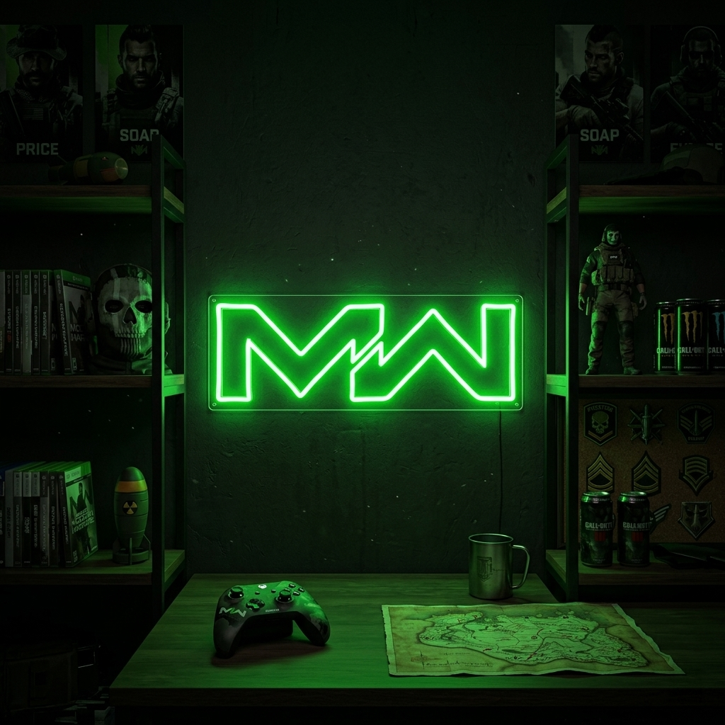"Mw, Zimmerdekoration Für Spieler" Neonschrift