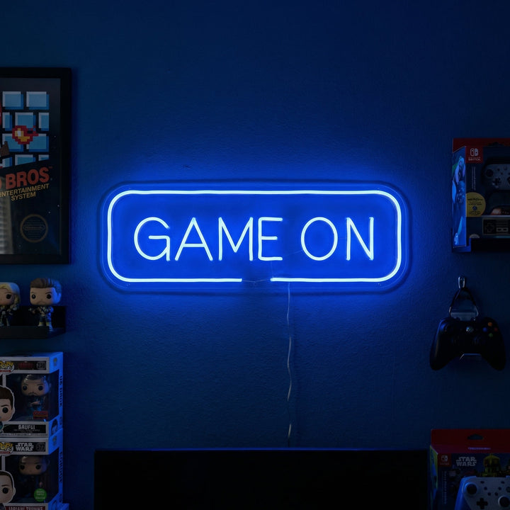"Game On, Spiel Wandkunst" Neonschrift