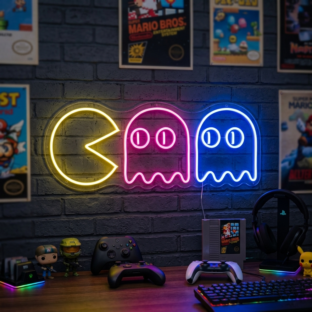 "Geister, Gamer-Dekor" Neonschrift