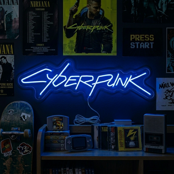 "Cyberpunk, Spielzimmerdekor" Neonschrift