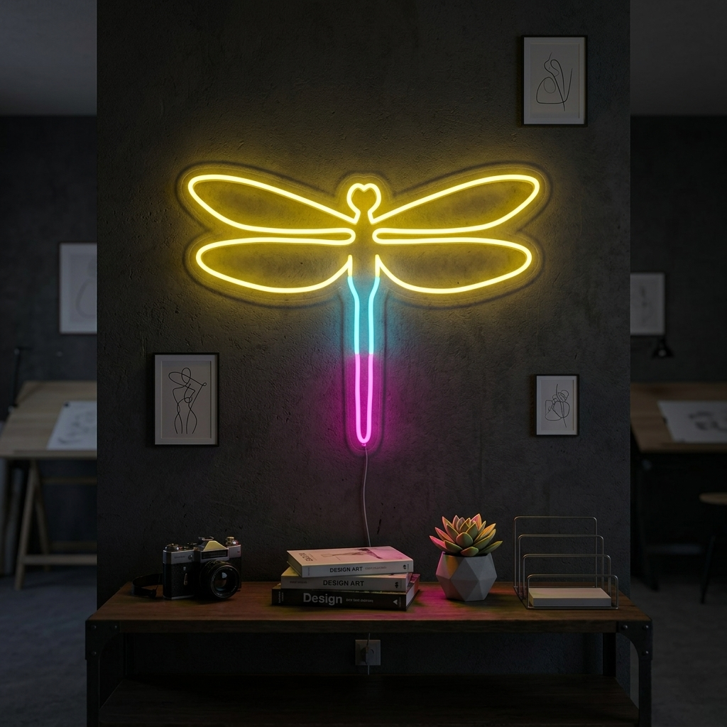 "Libelle" Neonschrift