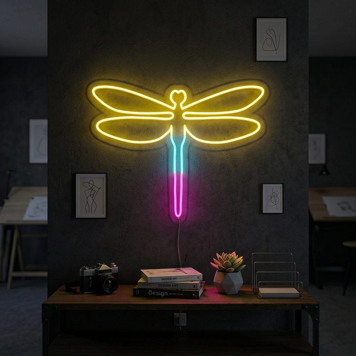 "Libelle" Neonschrift