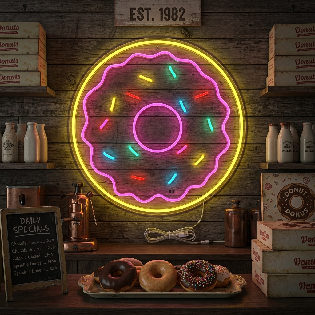 "Donut" Neonschrift