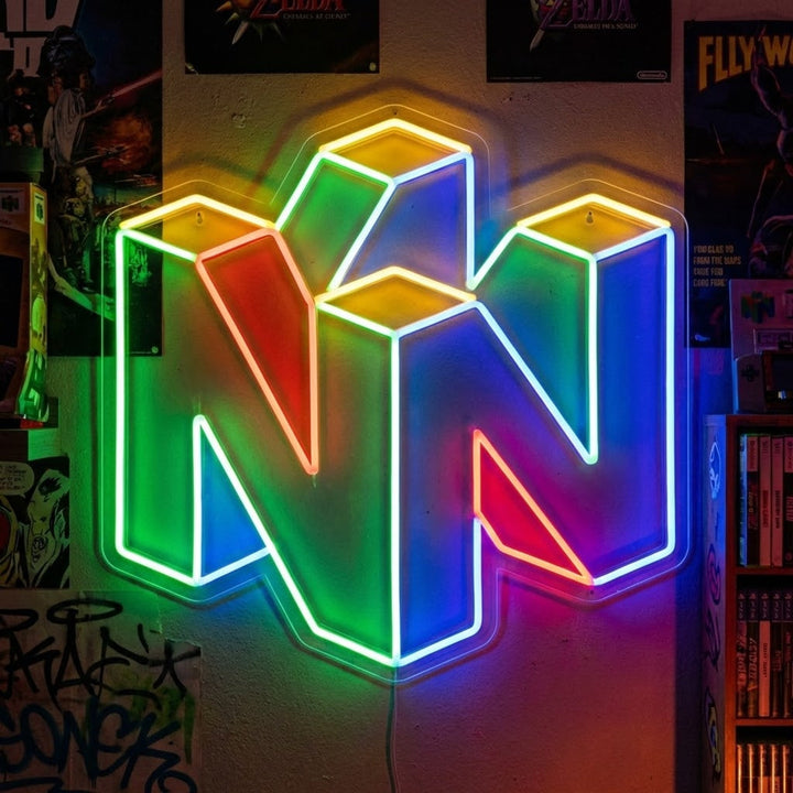 Retro Gaming Logo Stil Neonschild