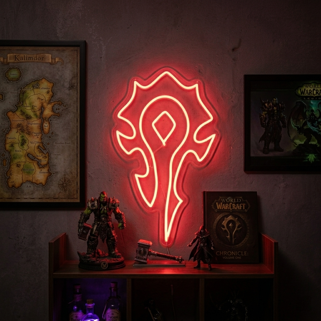 "Horde-Symbol, Spiele-Wandkunst" Neonschrift