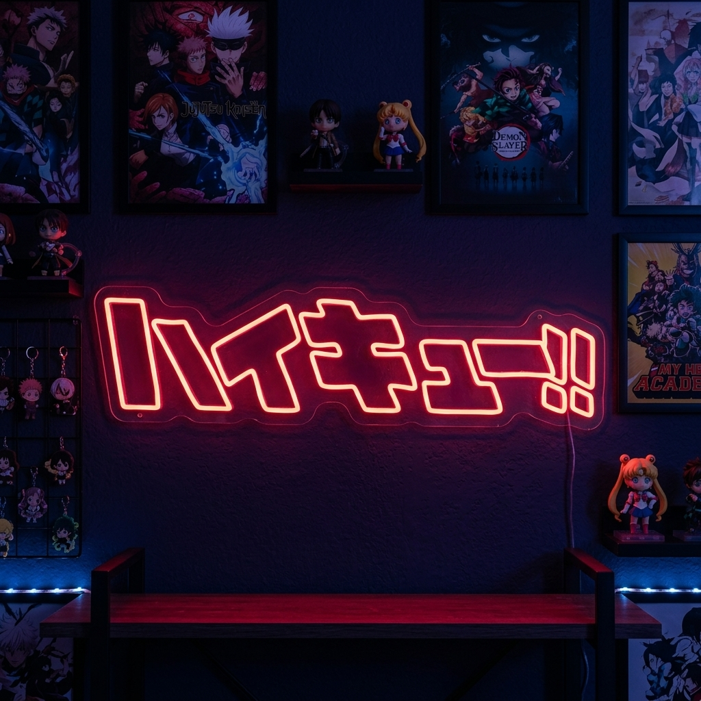 "Haikyuu Heißblütige Jugend" Neonschrift