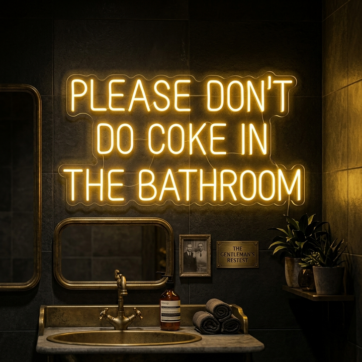 "Please Dont Do Coke in The Bathroom" Neonschrift