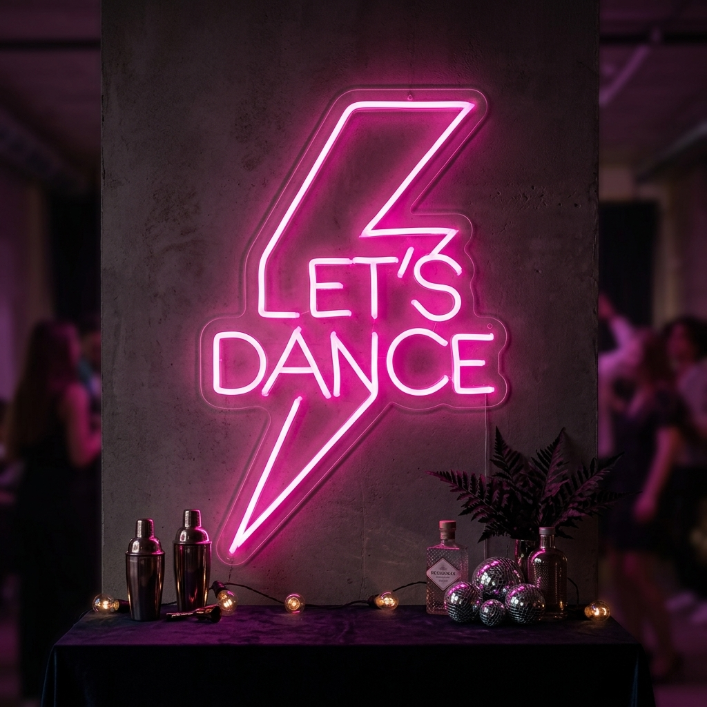 "Lets Dance" Neonschrift