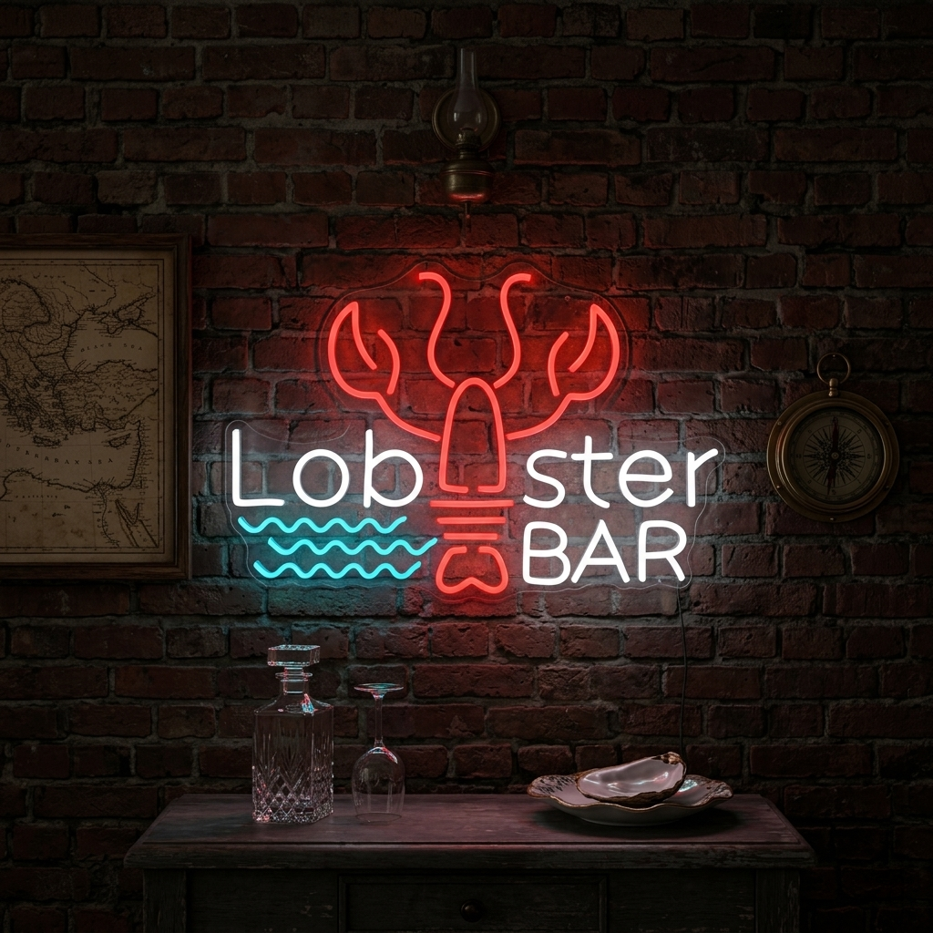 "Lobster Bar" Neonschrift