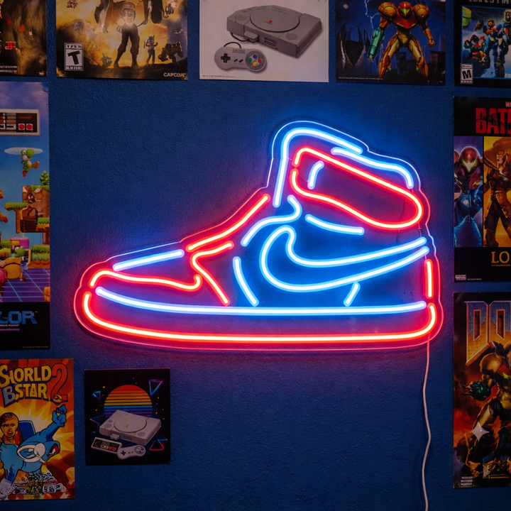 Roter Sport-Boot Sneaker Stil Neonschild