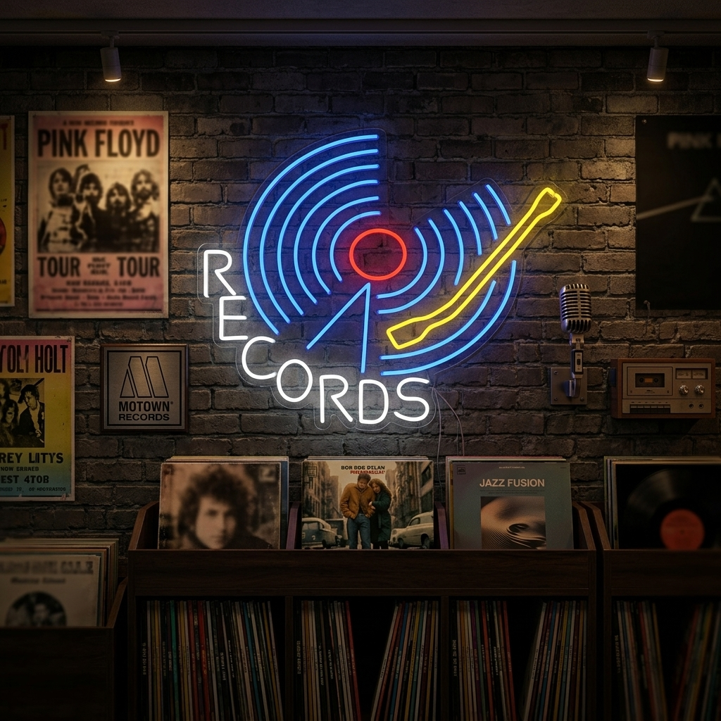 "Records" Neonschrift