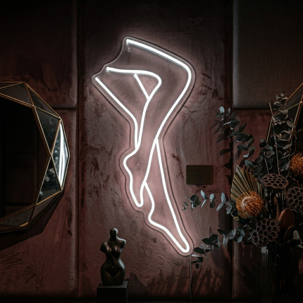 "Sexy Beine Lady" Neonschrift