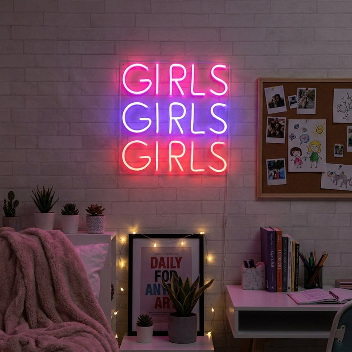 "Girls Girls Girls" Neonschrift