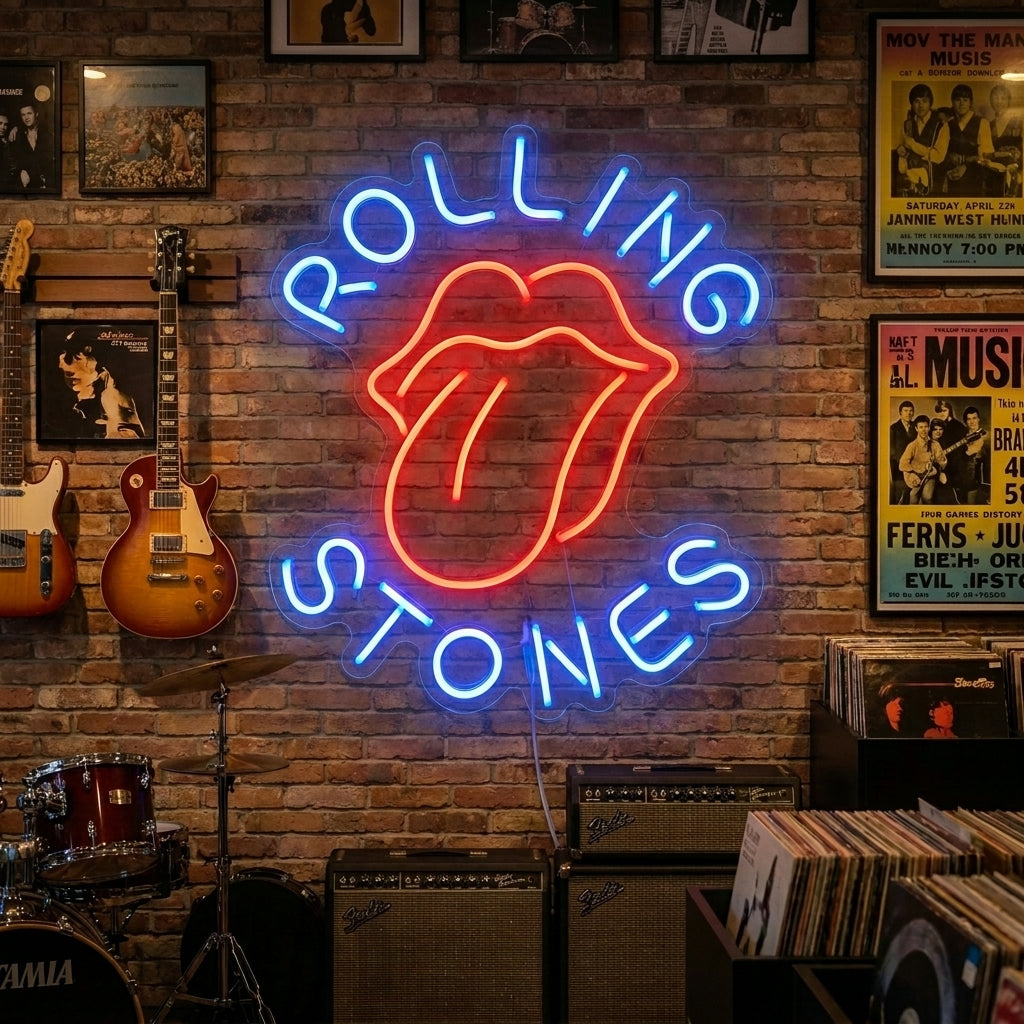 "Rolling Stones" Neonschrift