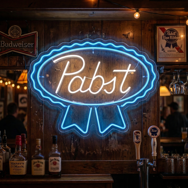 New Pabst Blue Ribbon Lager Ale Neonschrift
