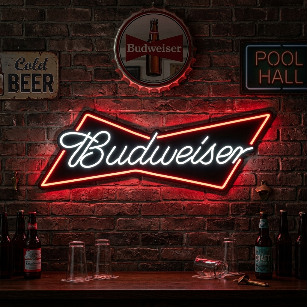Budweiser Bowtie Neonschrift