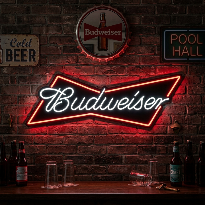 Budweiser Bowtie Neonschrift