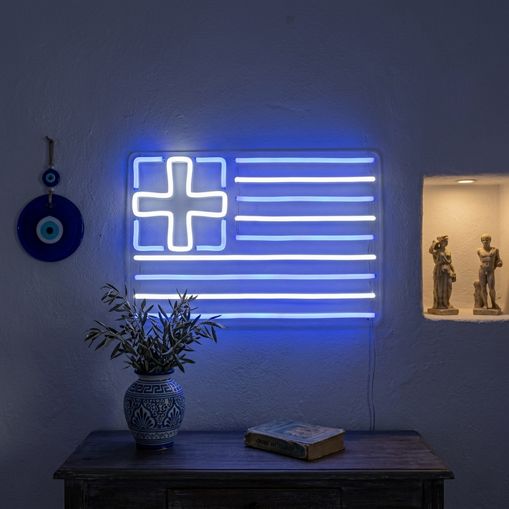 "Flagge Von Griechenland" Neonschrift