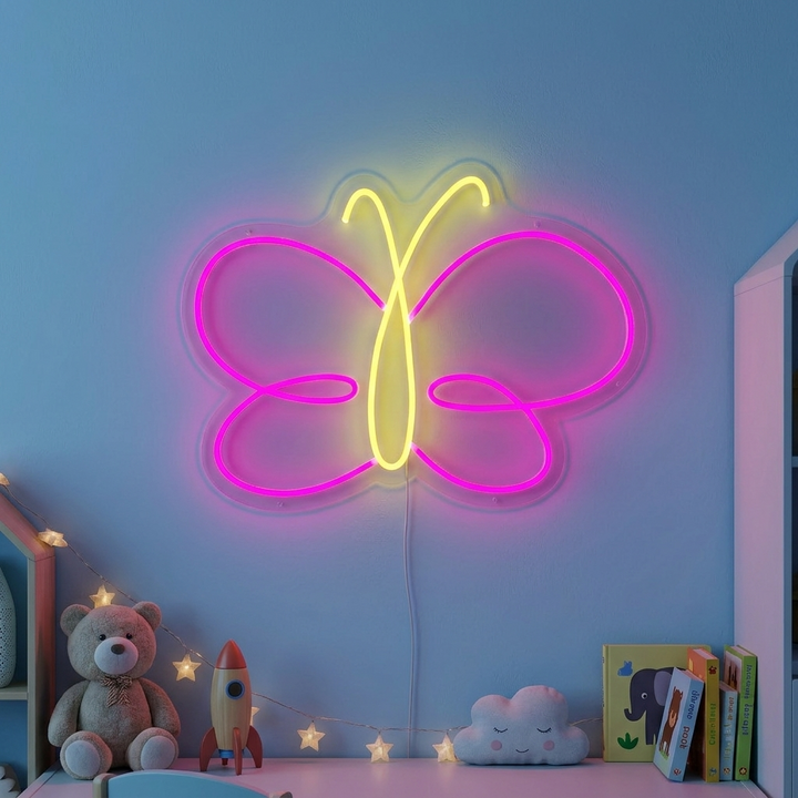 "Schmetterling, Kinderzimmer Dekoration" Neonschrift