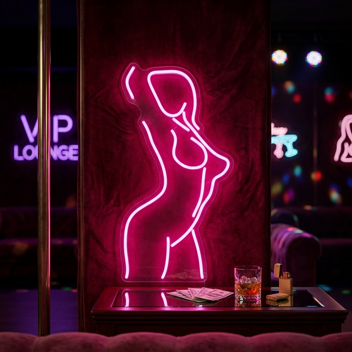 "Frau Dame Rücken Mädchen Körper" Neonschrift