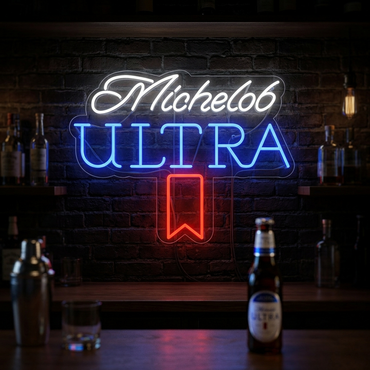 "Vintage Michelob Ultra Bierbar" Neonschrift