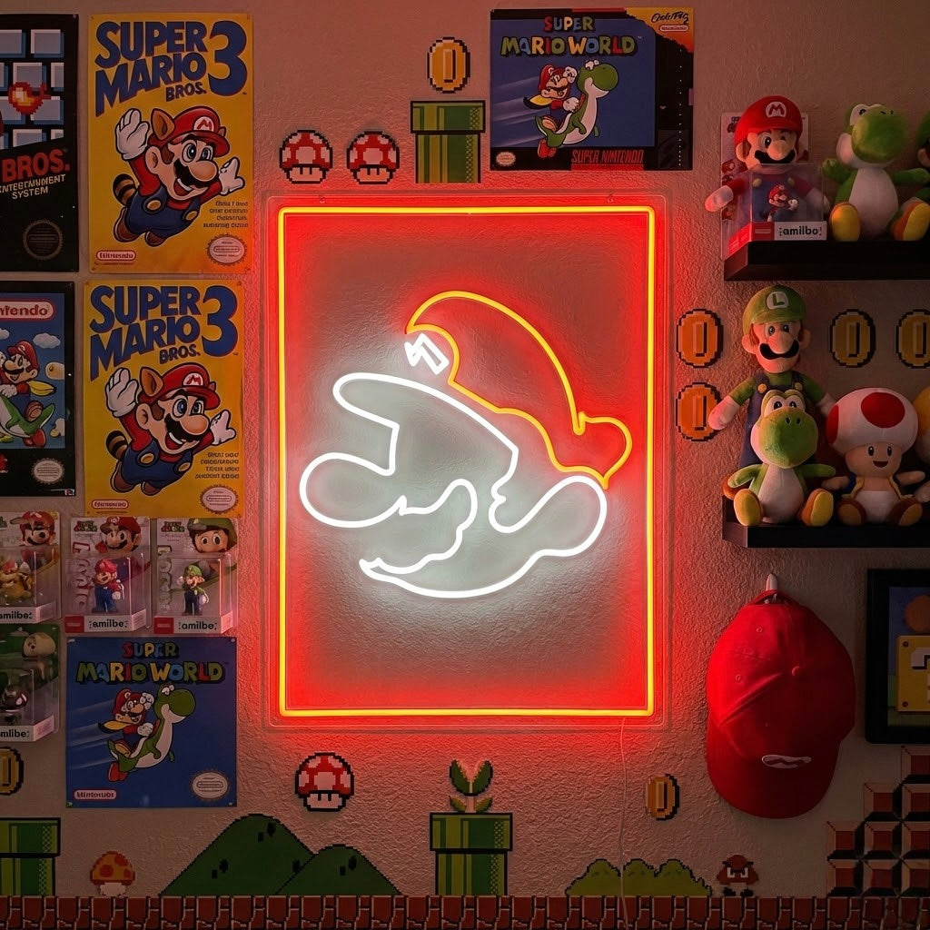 Retro Gaming Sprung-Figur Neonschild