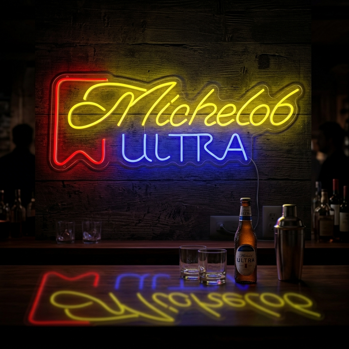 "Michelob Ultra Bierbar" Neonschrift