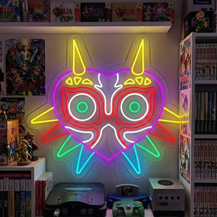 Mystische Maske Symbol Neonschild