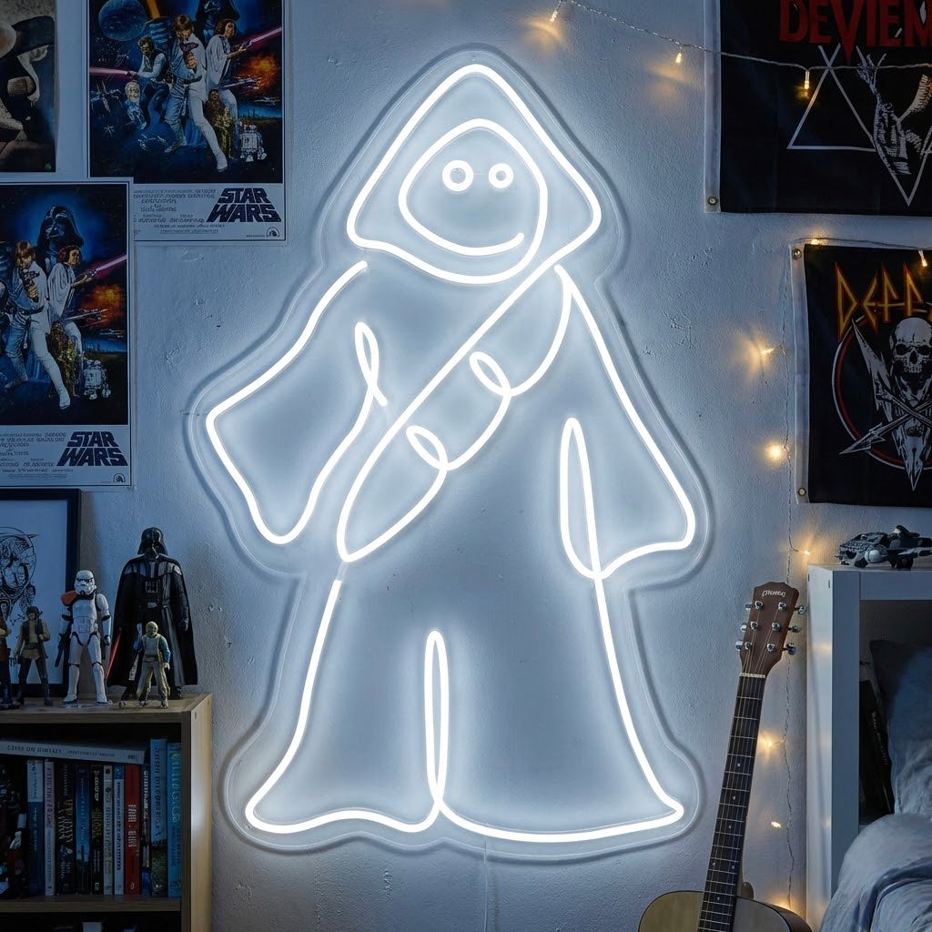 Wüsten-Sci-Fi Figur Neonschild