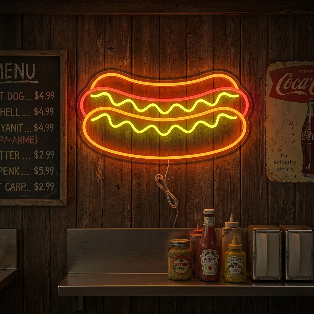 "Hotdog-Restaurantessen" Neonschrift