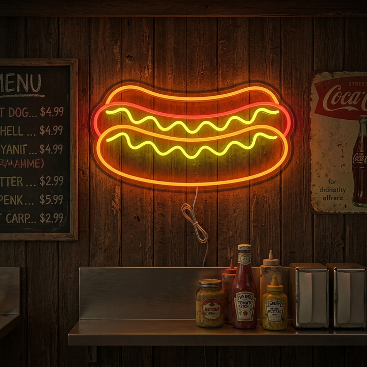 "Hotdog-Restaurantessen" Neonschrift