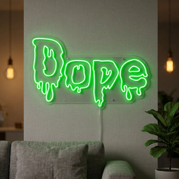 "Marijuana Dope" Neonschrift, Dope Leuchtreklame, Dope Leuchtschild