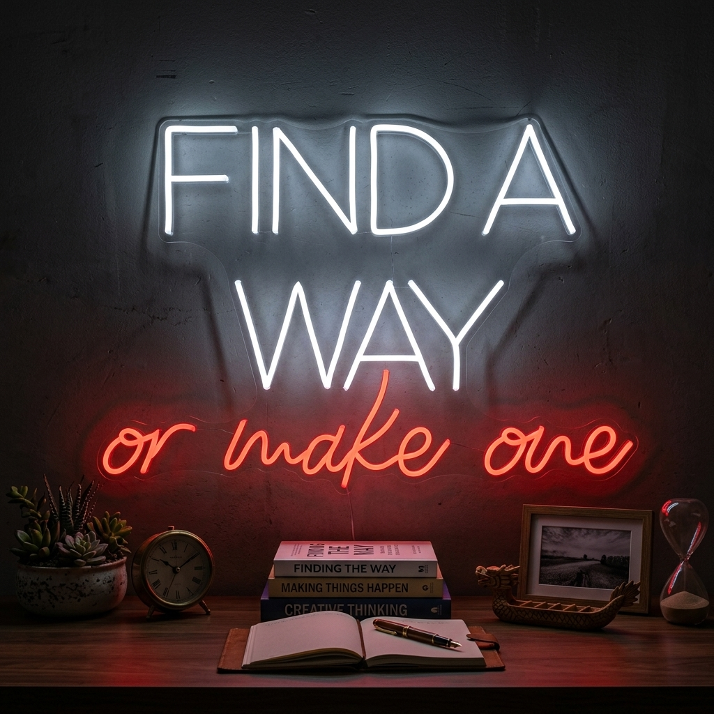 "Find A Way Or Make One" Neonschrift