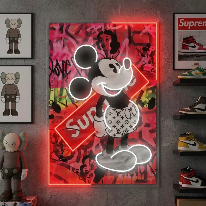Cartoon Maus Pop-Art Motiv Neonschild