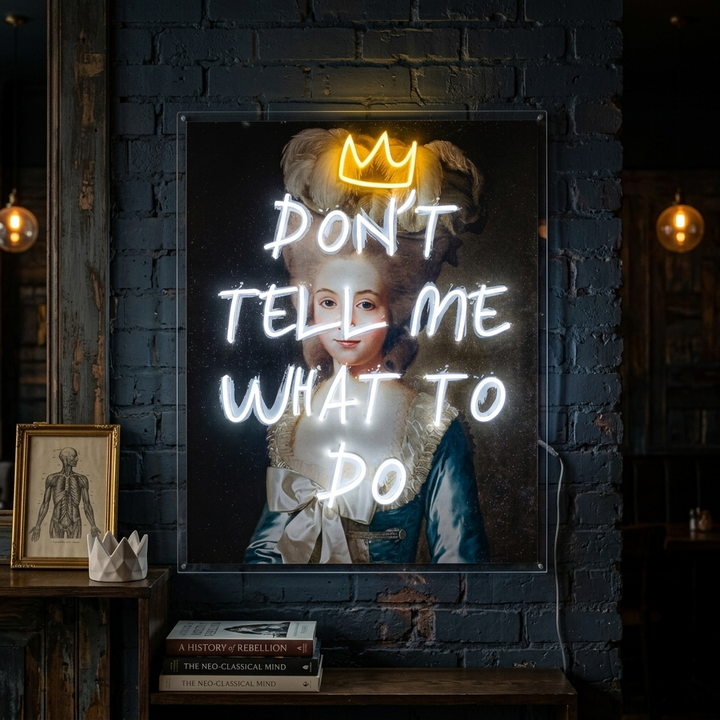 "Sag mir nicht, was ich tun soll" UV-bedruckt LED-Neonschild