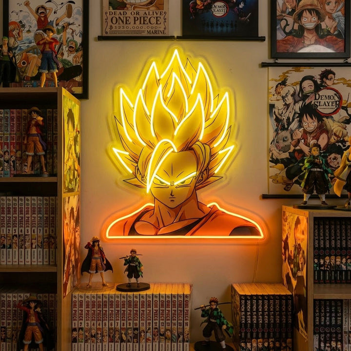 Anime Kampfheld Motiv Neonschild