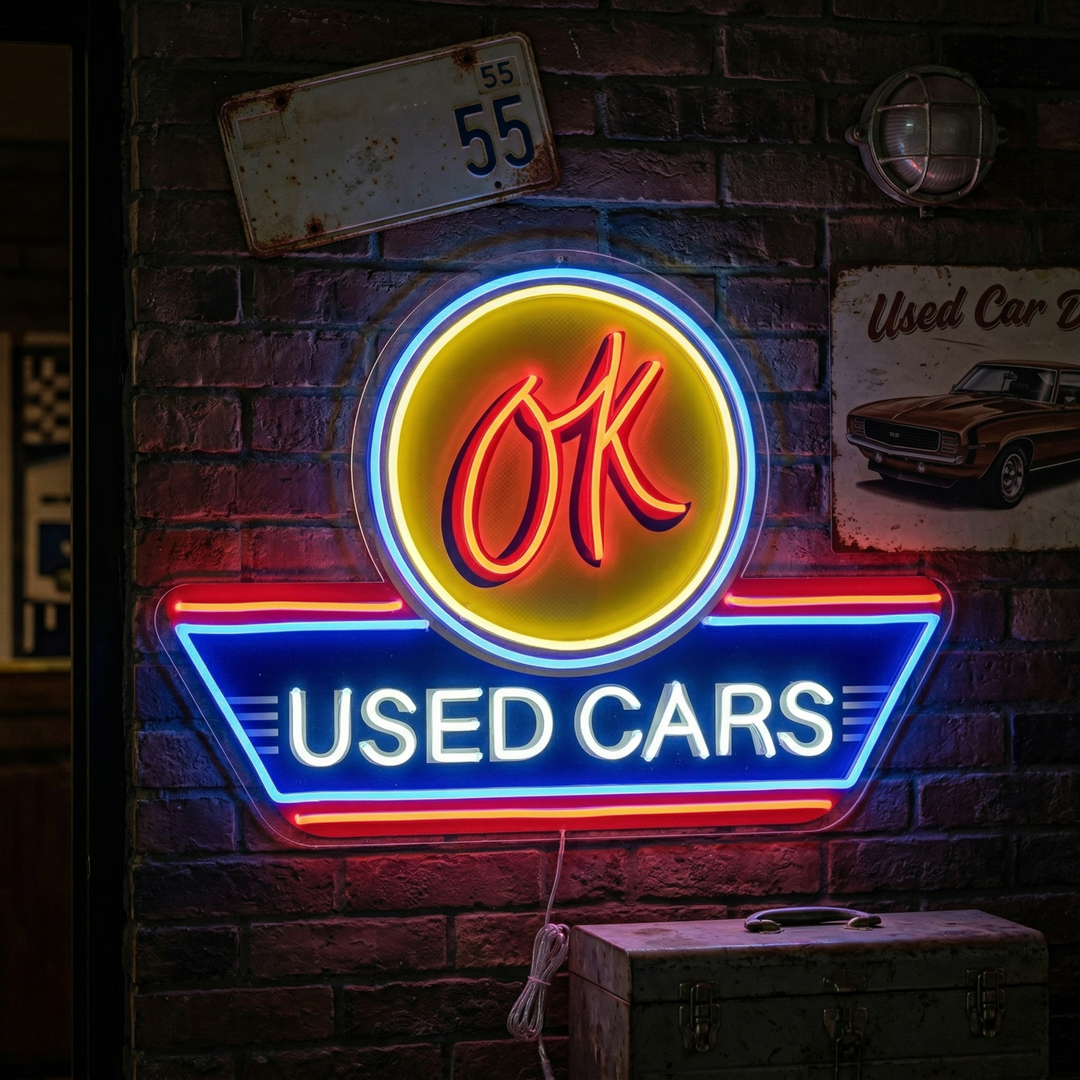 "Used Cars, Auto -Service -Logo" UV-bedruckt LED-Neonschild