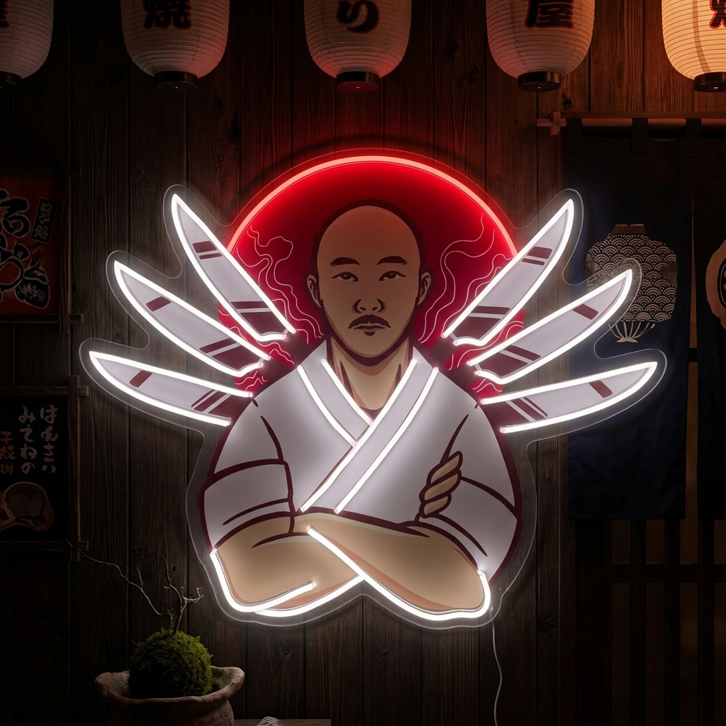 Japanischer Koch Neonschild, Japanische Restaurantdekoration