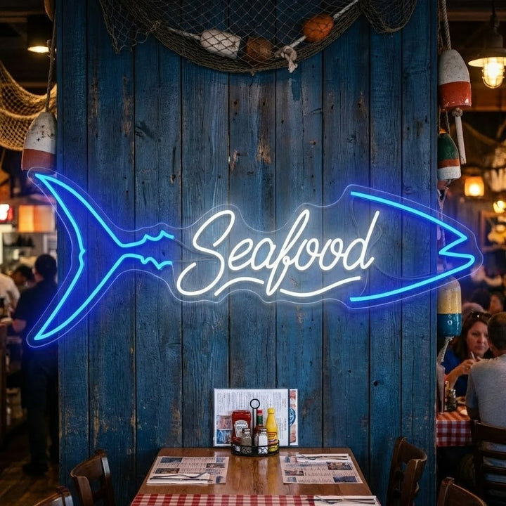 "Seafood" Neonschild