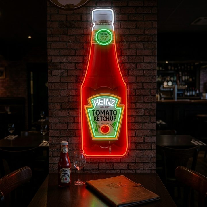 "Tomate Ketchup Flasche" Neonschild