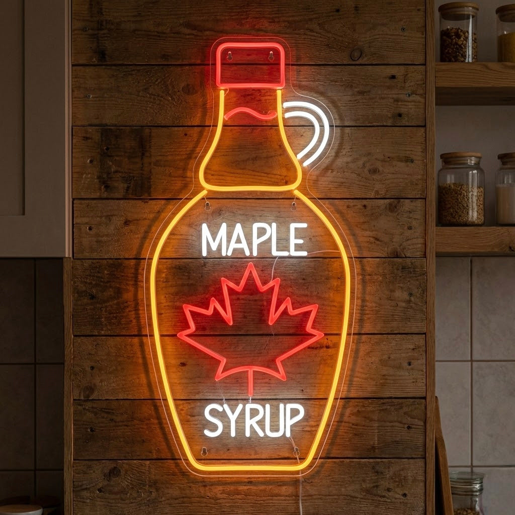 "Ahornsirup-Flasche" Neonschild