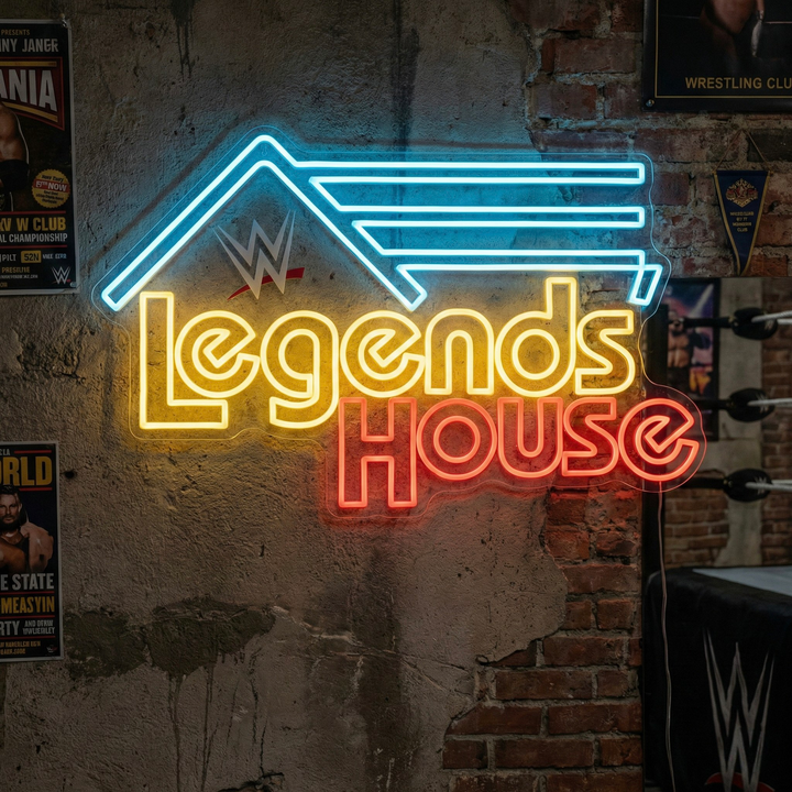 "Wwe Legends House" Neonschild, Gym Leuchtreklame, Homegym Deko