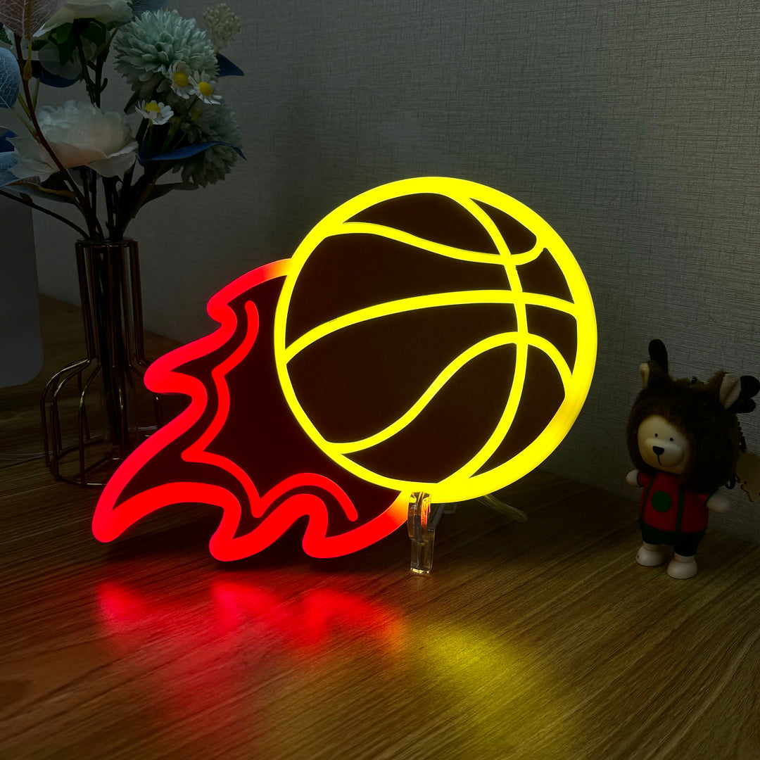 "Flaming Basketball" Neon Like