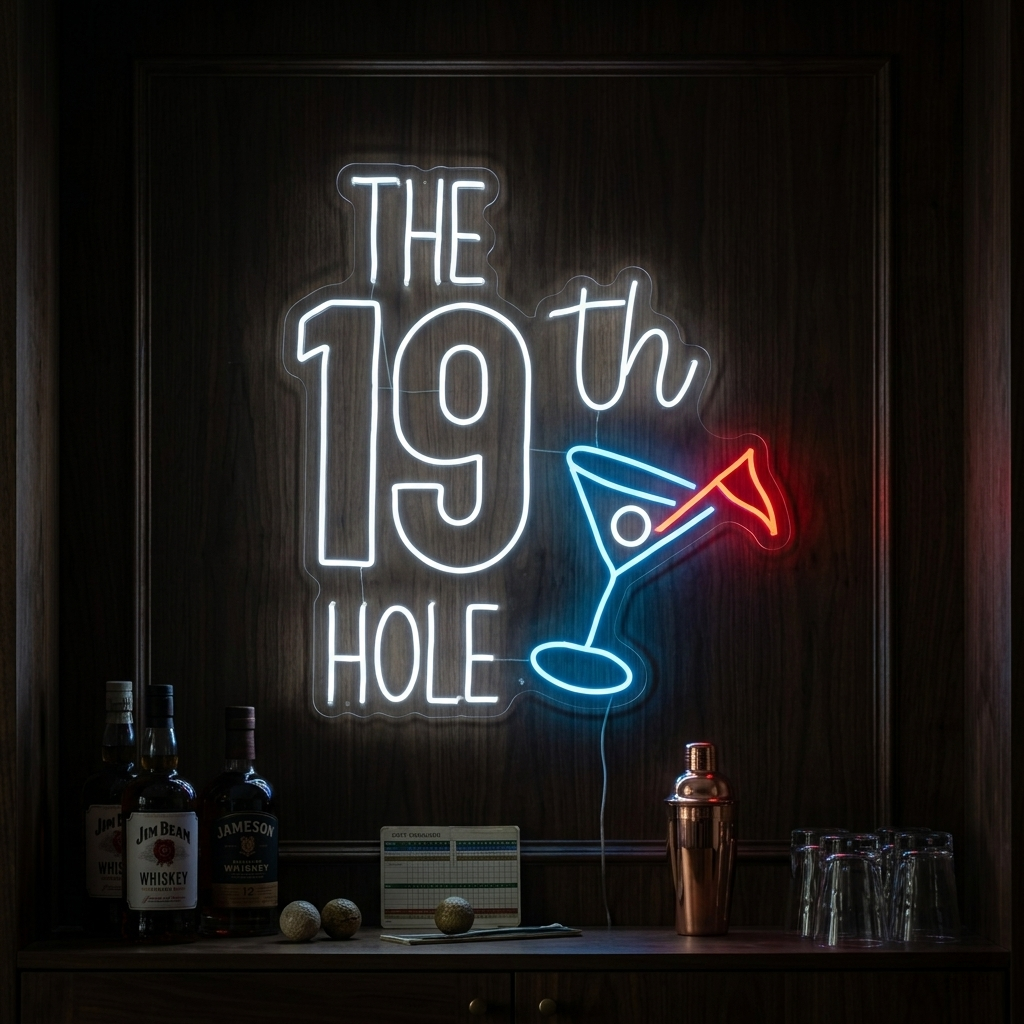"The 19th Hole Golf" Neonschild