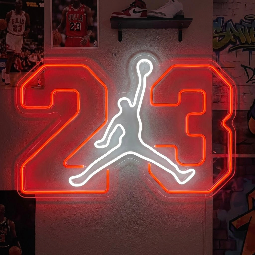 Basketballspieler Nummer Stil Neonschild