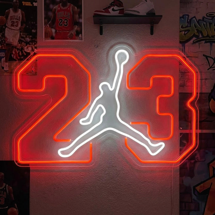 Basketballspieler Nummer Stil Neonschild