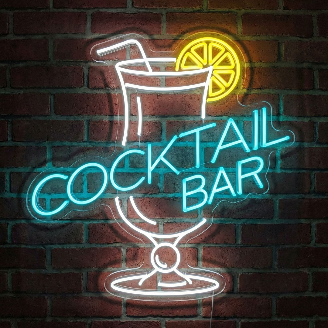 "Cocktails Bar" Neonschild, Cocktailschild, Cocktail Leuchtreklame