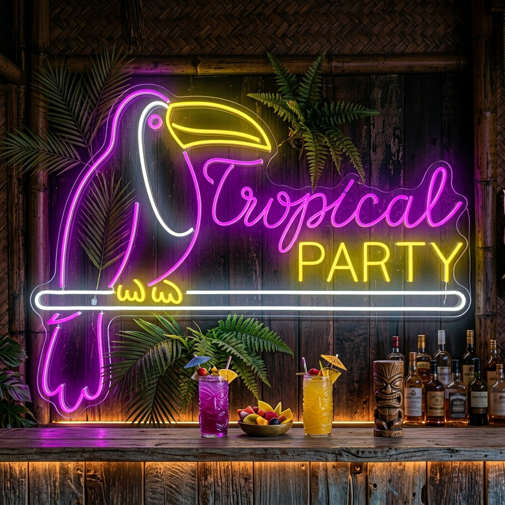 "Tropical Party" Neonschild