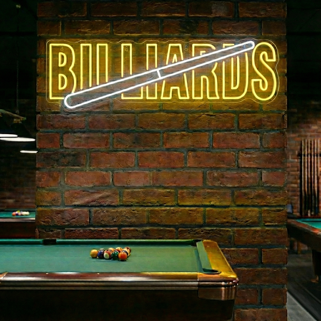 "Billiards" Neonschild, Billard Leuchtreklame, Pool Leuchtschild